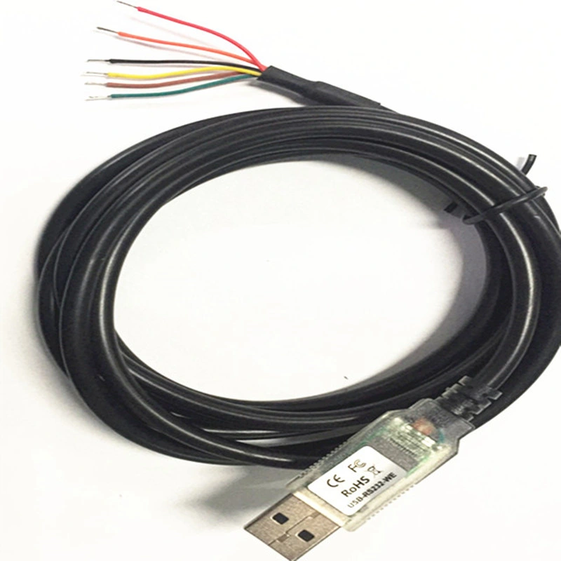 6pin 3.3 5V Ftdi USB-RS232-We-1800-Bt-5.0 Cable, USB to RS232 Serial, 1.8m, Wire End