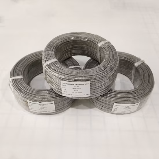 Высококачественная плетеная изоляция из стекловолокна типа K, оплетка из кремнеземной пряжи, компенсационный кабель для термопары