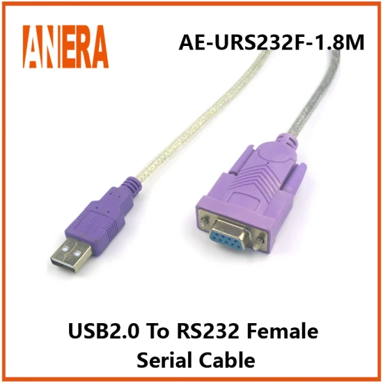 Лидер продаж Anera, 1 м USB 2.0 к RS232 dB9, гнездовой последовательный кабель-адаптер, 1,8 м с набором микросхем CD/PL2303