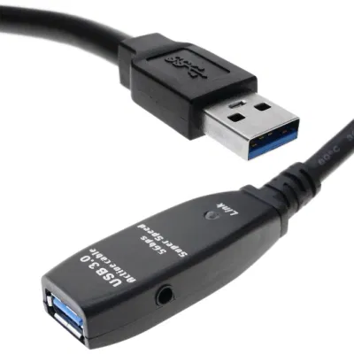 Удлинительный кабель USB3.0 «папа-мама» с питанием 30 м